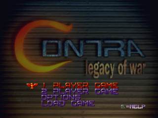 Contra Legacy of War title screen for Playstation